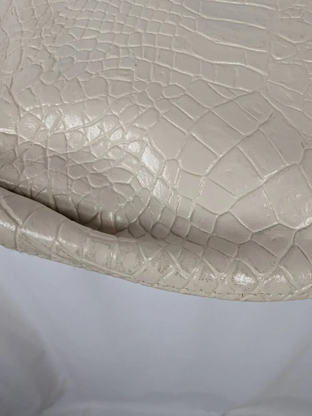 Handbag Monique White Snakeskin Print Texture Purse Shoulder Bag Vintage 80s 90s